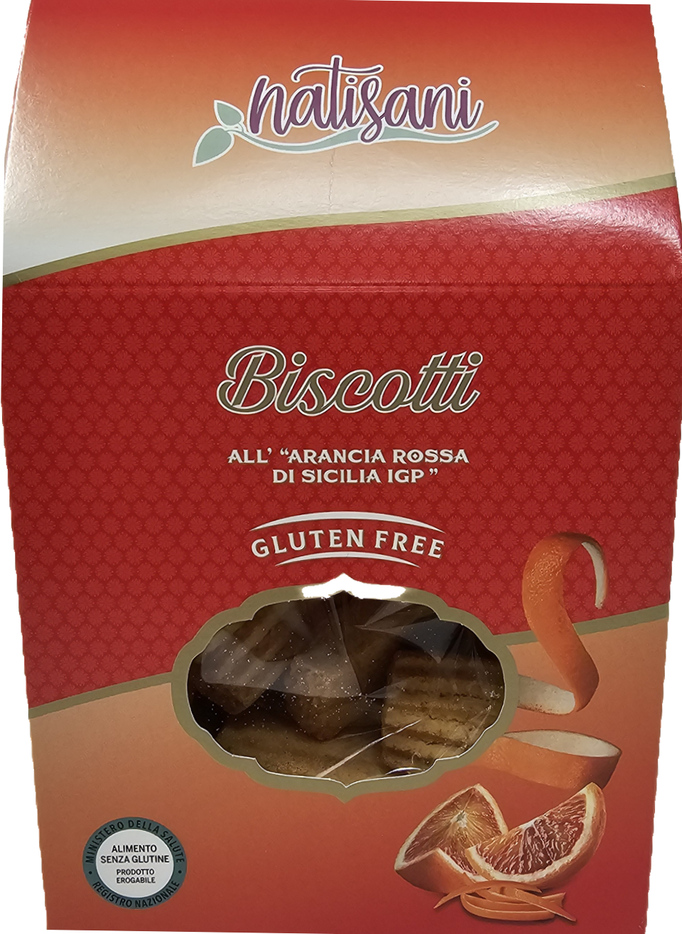 Orange Gluten Free Biscuits Imported From Italy - 2 Pack - 200 grams each