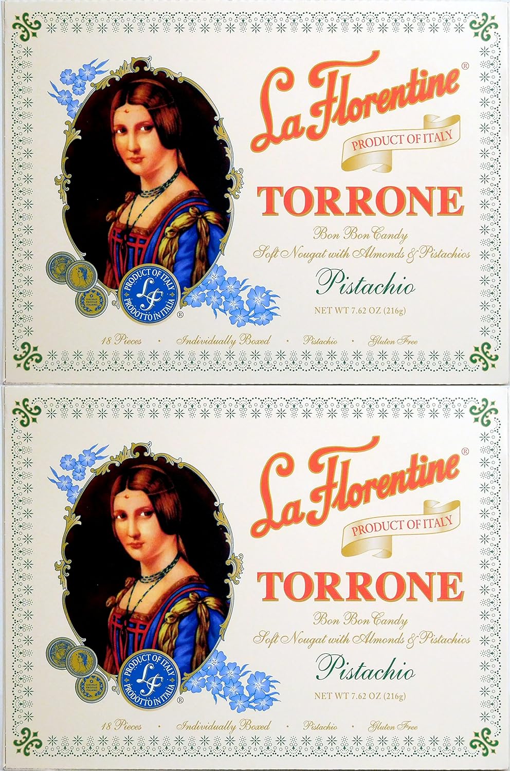 La Florentine Soft Torrone with Almonds & Pistachios - 2 Boxes