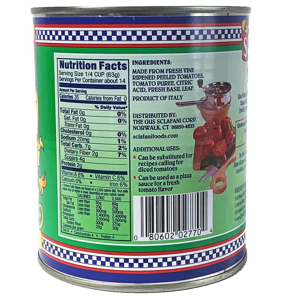 Sclafani Quick Crushed Tomatoes (28 oz) 4 Pack Free Shipping