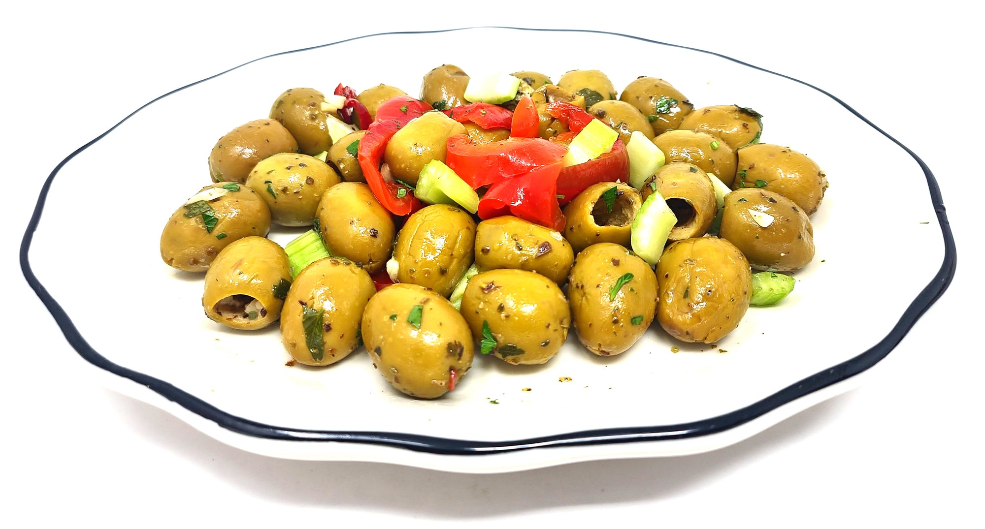 Frank and Sal Premium Select Olives. Mediterranean Mix Seasoned Olives, Seasoned Sicilian Pitted Olives, Pitted Green Cerignola  1.5 Pounds Free Shipping