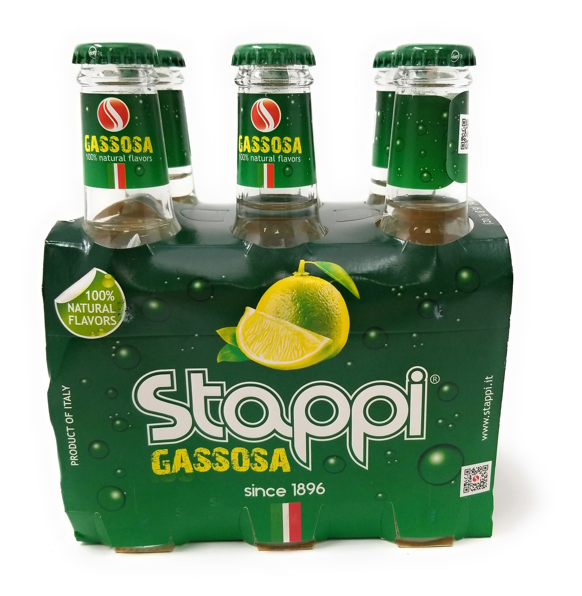 Stappi Gassosa Soda,, 6.8 fl. 200 ml. Lemon - 2 Pack - Italian Import.  -Free Shipping