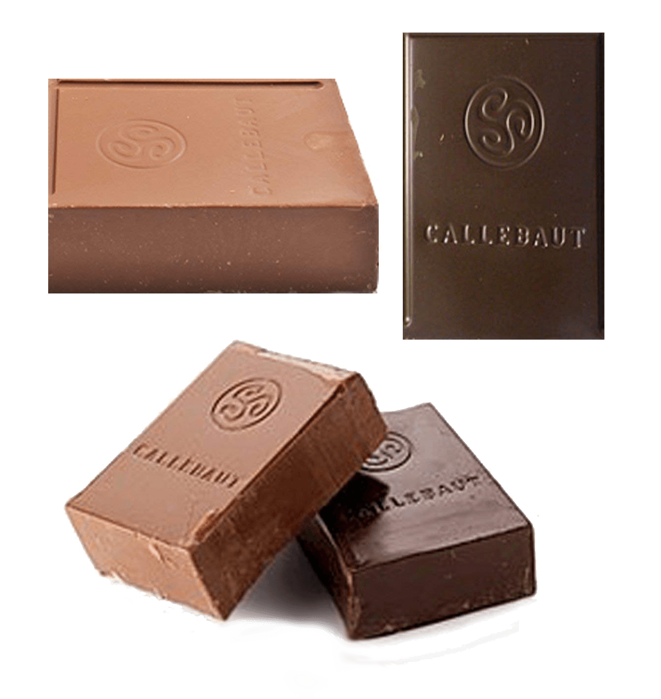 Chocolate - Callebaut Finest Belgian Milk And Semisweet Blocks - Approximately 1 Pound Per Block - 2 Blocks