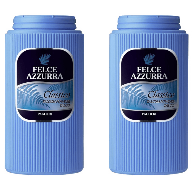 Italian Bath Products - Felce Azzura Talco Classico Made In Italy -2 - 17.64 - Ounce Containers - Talcum Powder FREE SHIPPING