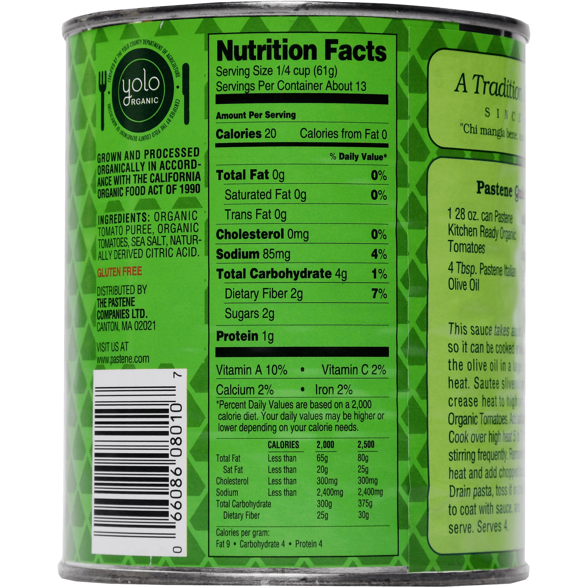 Sauce - Pastene Organic Kitchen Ready Tomatoes Chefs Choice - 4 Pack - 28 Ounce - Free Shipping