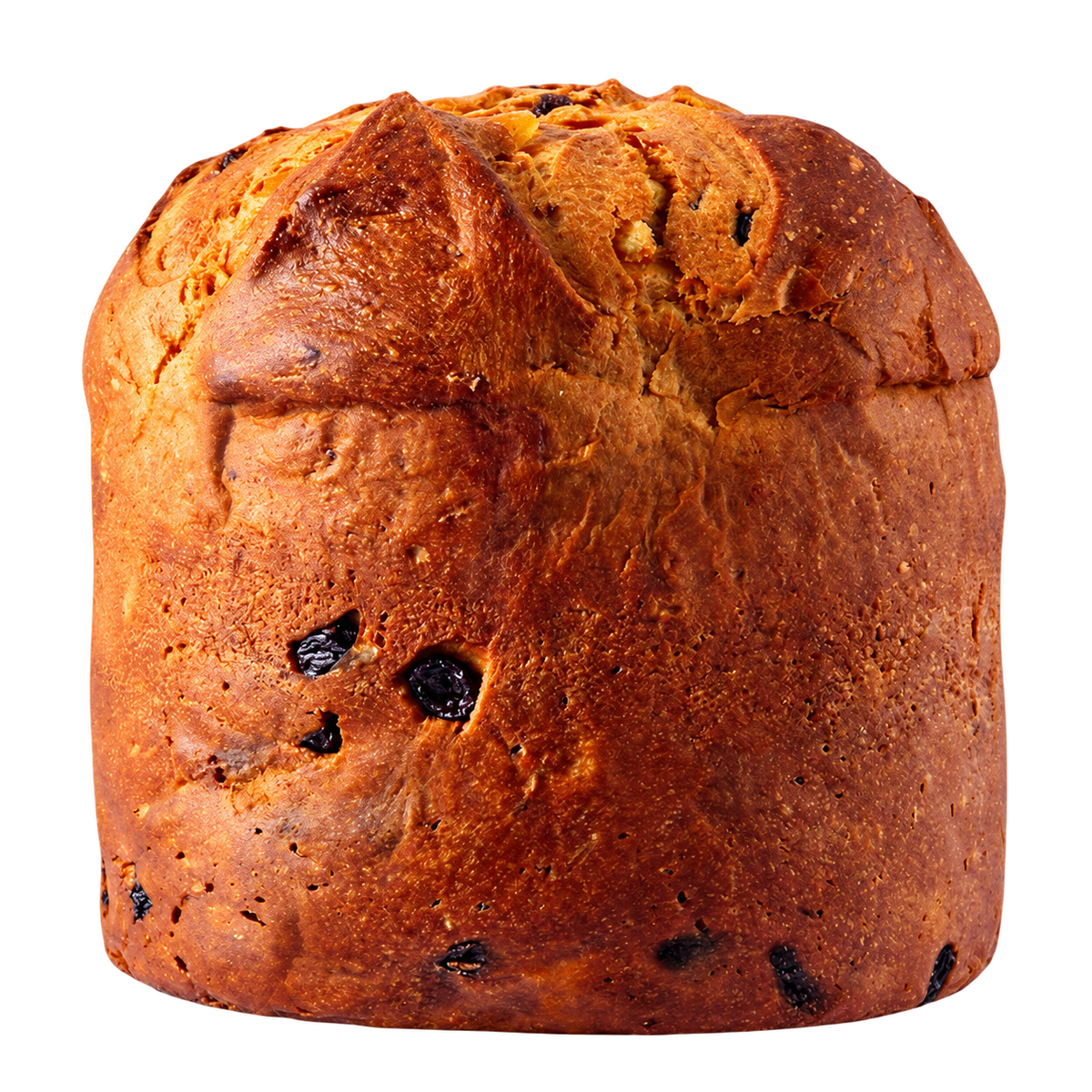 Bauli Panettone di Milano whole cake with a golden domed crust and visible raisins.