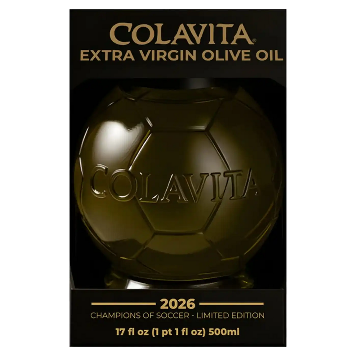 Colavita 2026 Soccer Cup Bottle Extra Virgin Olive Oil 500ml.
