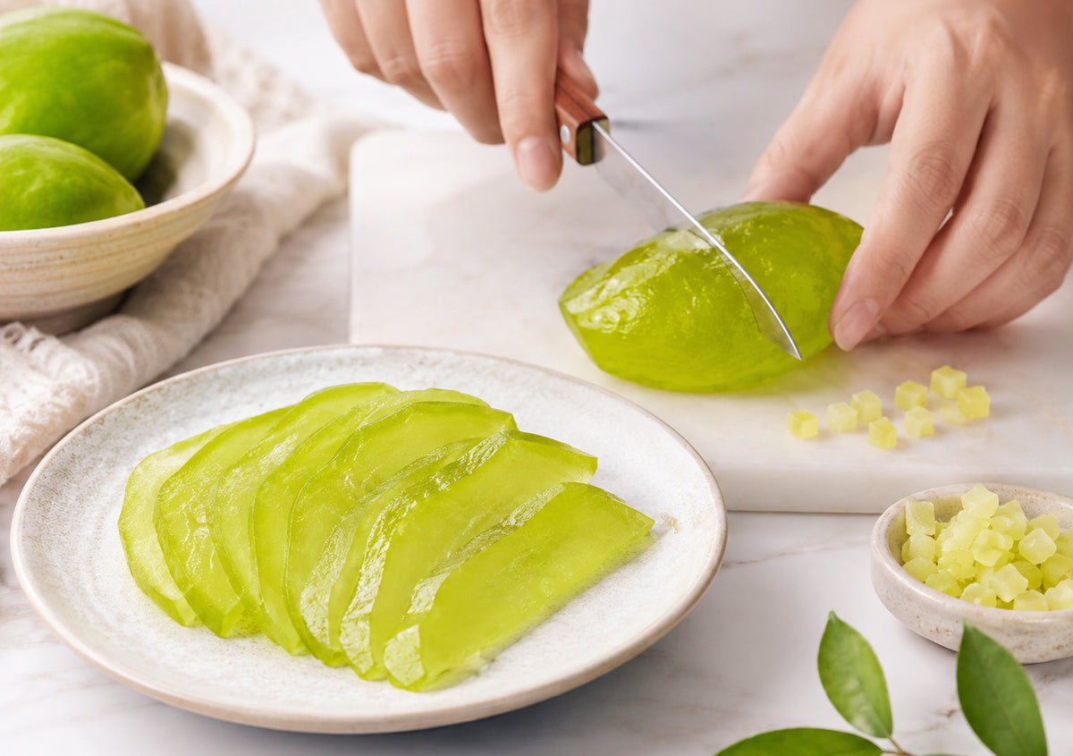Whole Citron Being Sliced 