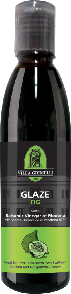 Bottle of Villa Grimelli Fig Glaze with label and cap.