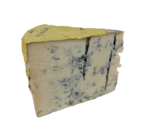 Wedge of imported Gorgonzola Piccante Italian blue cheese