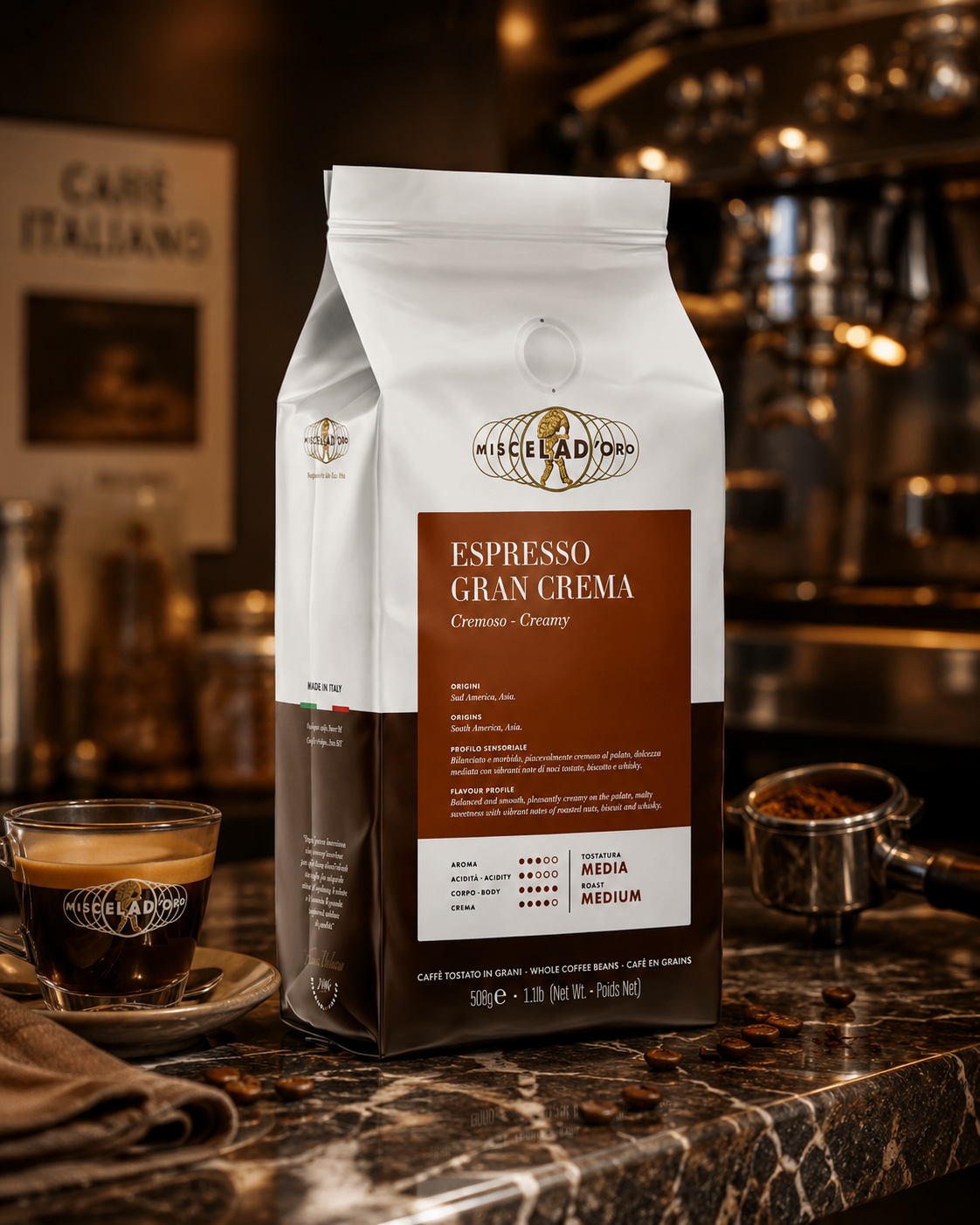 Buy Miscela D’Oro Gran Crema Espresso whole bean coffee 1.1 lb bag