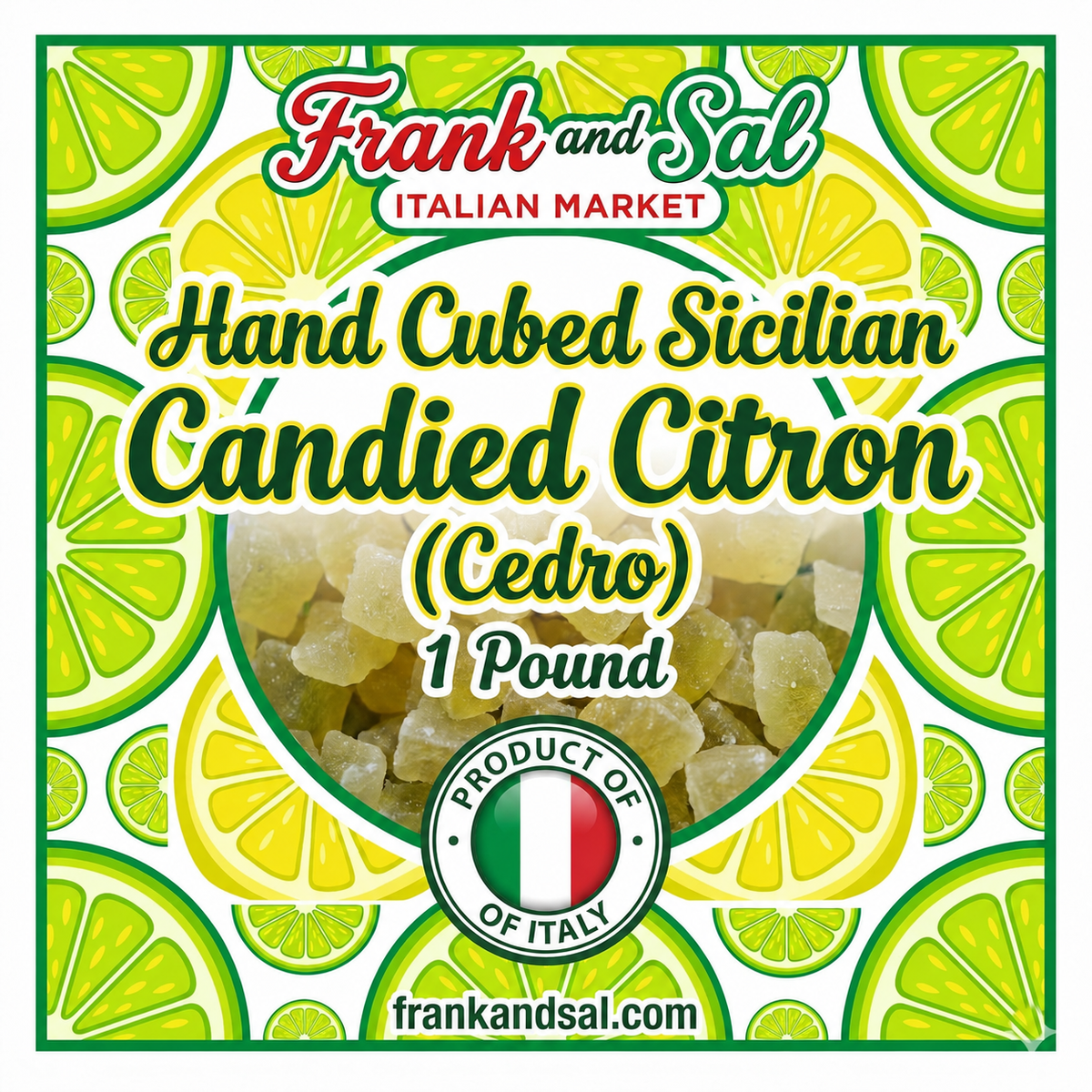 Candied Citron | Sicilian Diced Cedro | 1 Pound (16 oz)