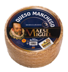 Manhego Cheese  'Maese Miguel' label on a white background