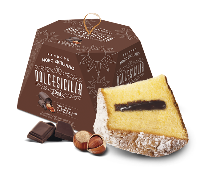 Dais Pandoro Moro Siciliano (750g) - Chocolate & Hazelnut Cream-Filled Italian Cake