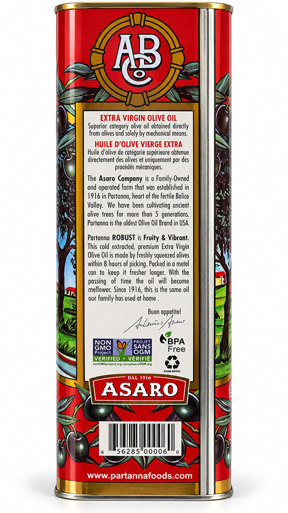 Partanna Robust Extra Virgin Olive Oil – 3 Liter Tin