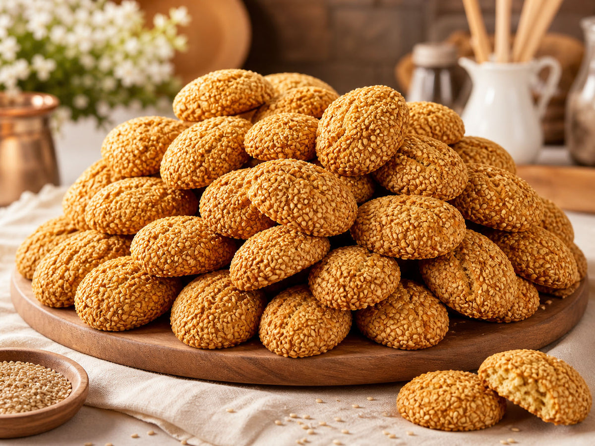 Frank and Sal Bakery: All Natural Italian Sesame Cookies 1 Pound Baked Fresh Daily -Regina Cookies