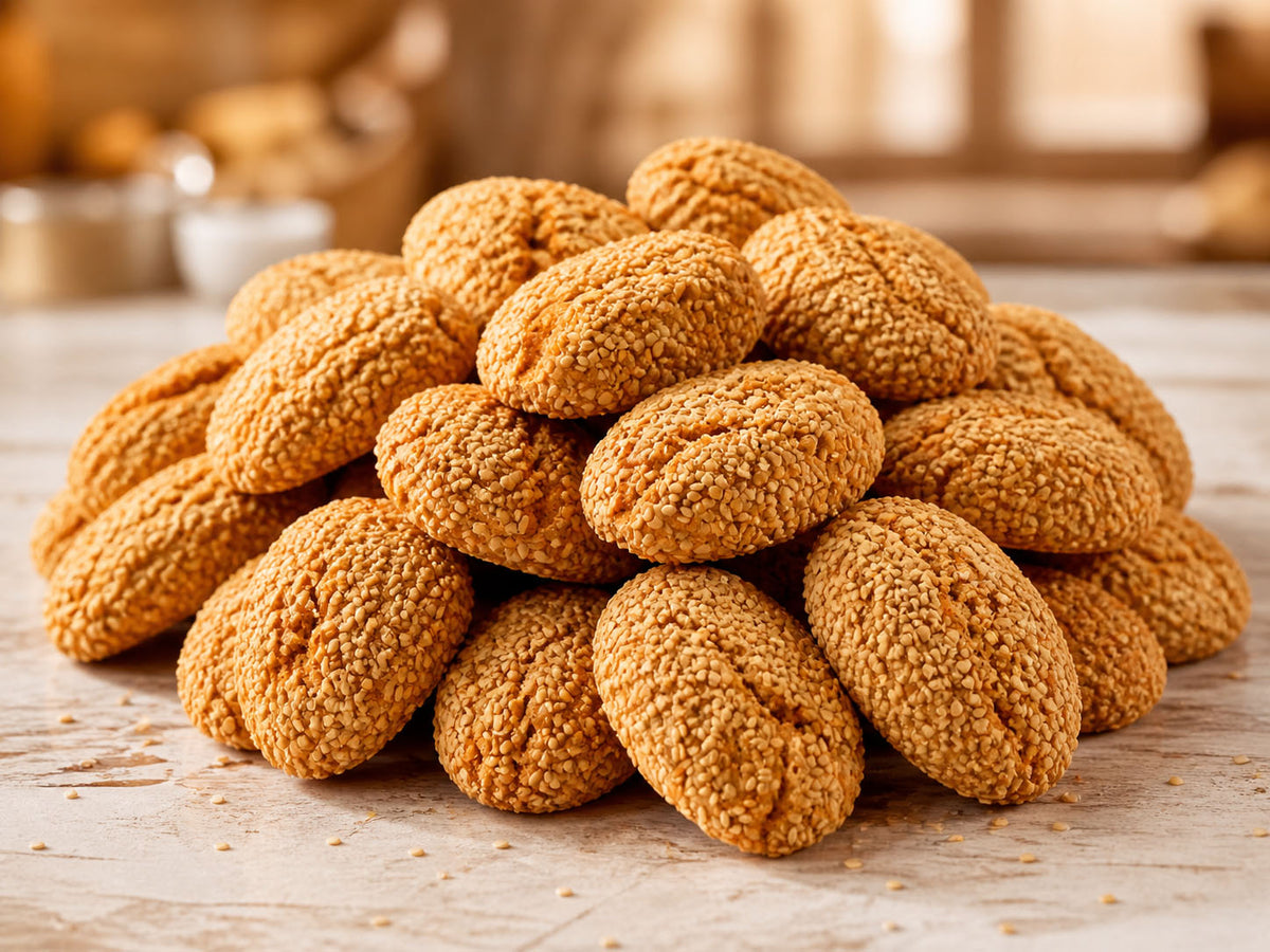 Frank and Sal Bakery: All Natural Italian Sesame Cookies 1 Pound Baked Fresh Daily -Regina Cookies
