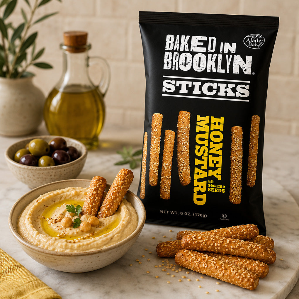 Baked in Brooklyn Honey Mustard Dipped in Hummus 