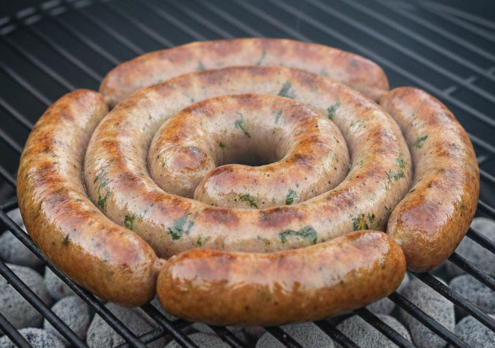 Brocoli Rabe sausage on a grill 