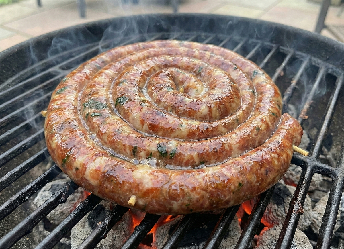 Frank and Sal Cheese and Parsley Sausage on the Grill