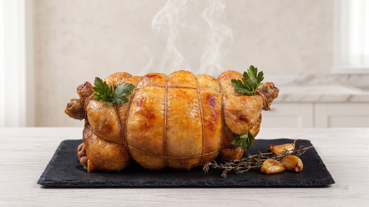 Baked Deboned Whole Stuffed Chicken Roast Oven Ready (4 Pounds)