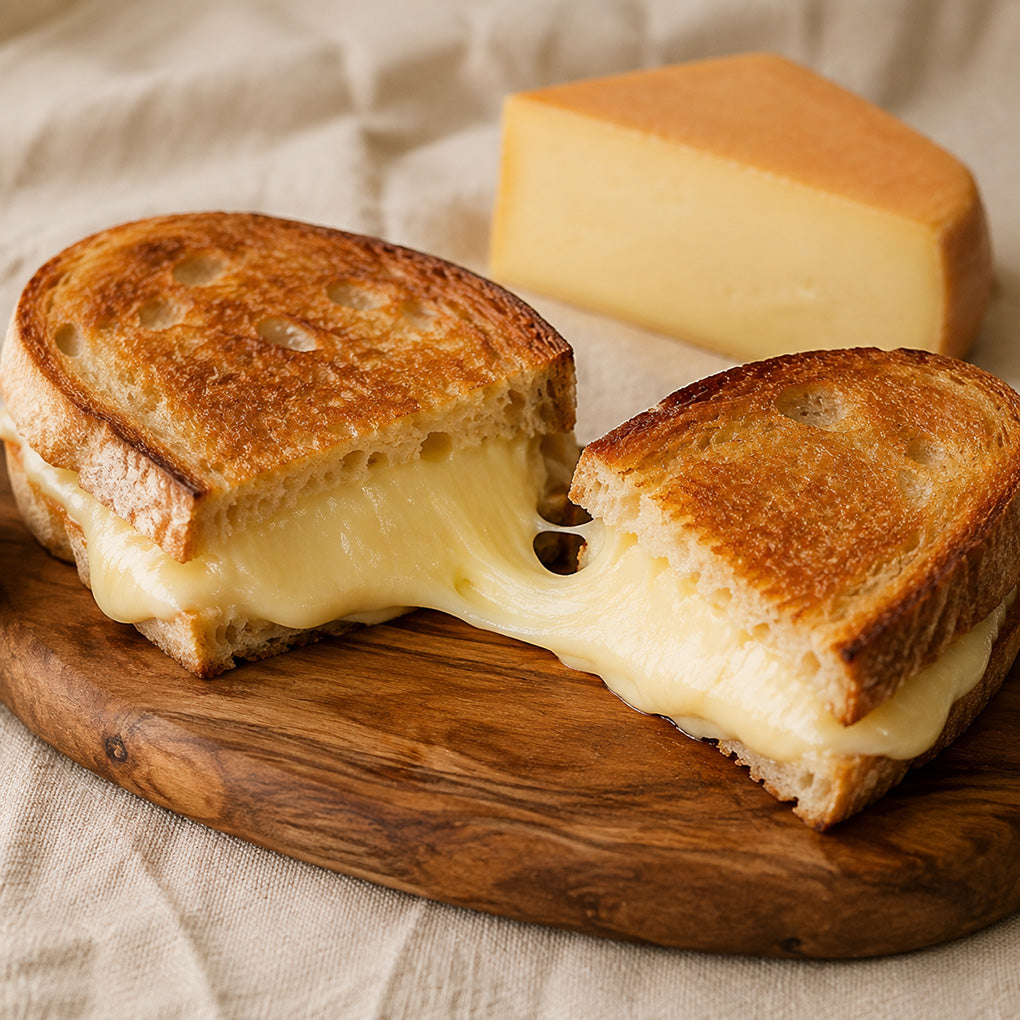 Grilled Italian panino with melted Fontal cheese