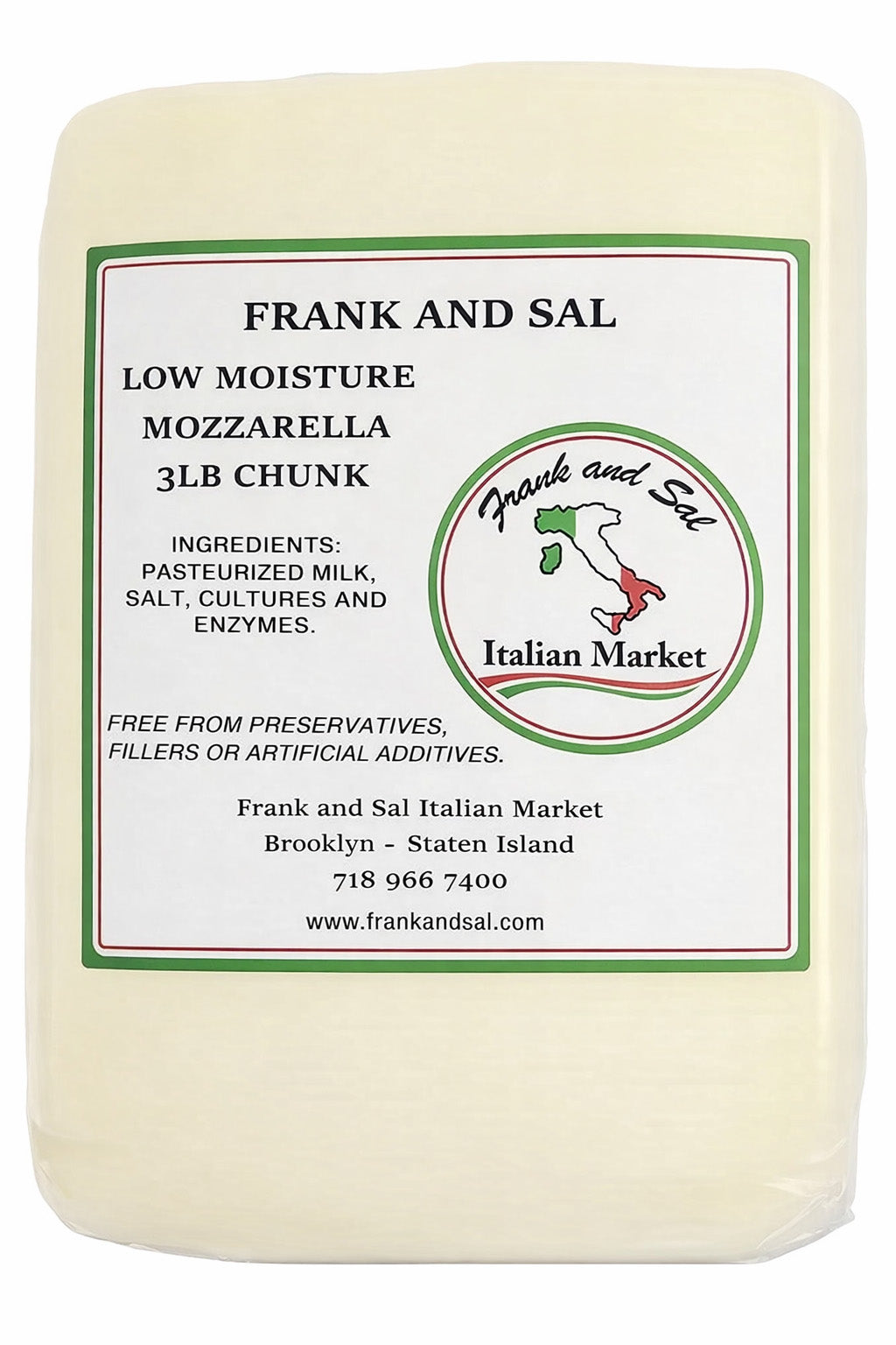 Frank and Sal Low moisture Mozarella 