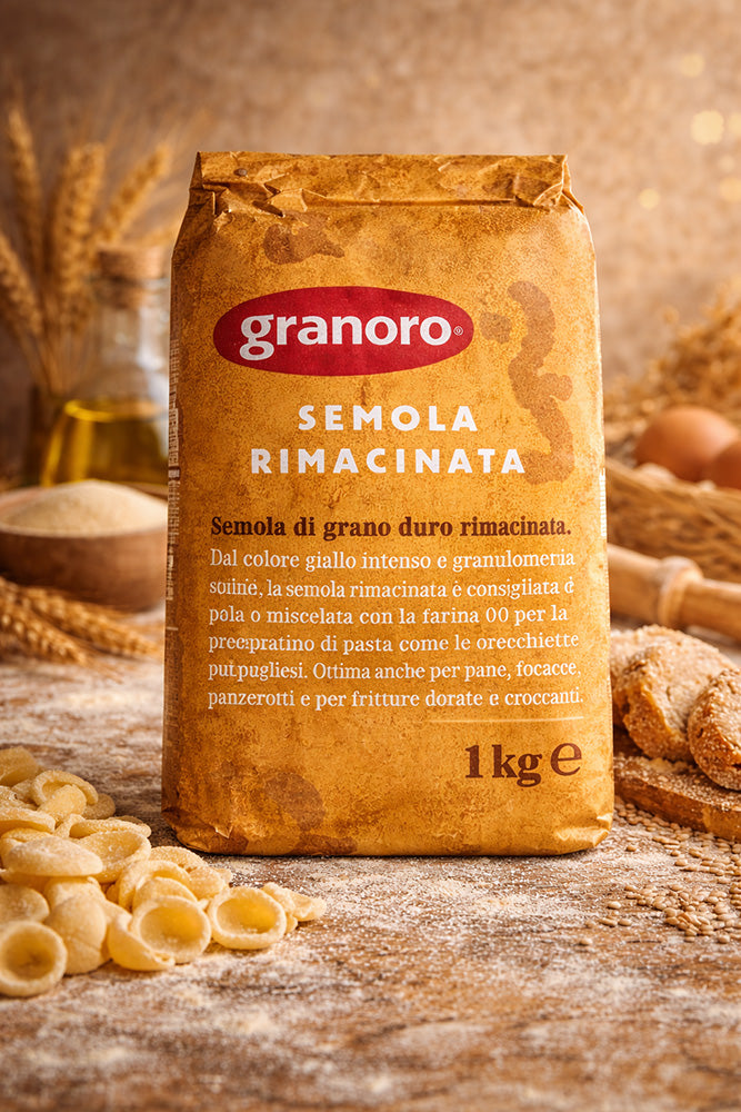 Granoro Semola Rimacinata Durum Wheat Flour 1kg (2-Pack) | Frank and Sal