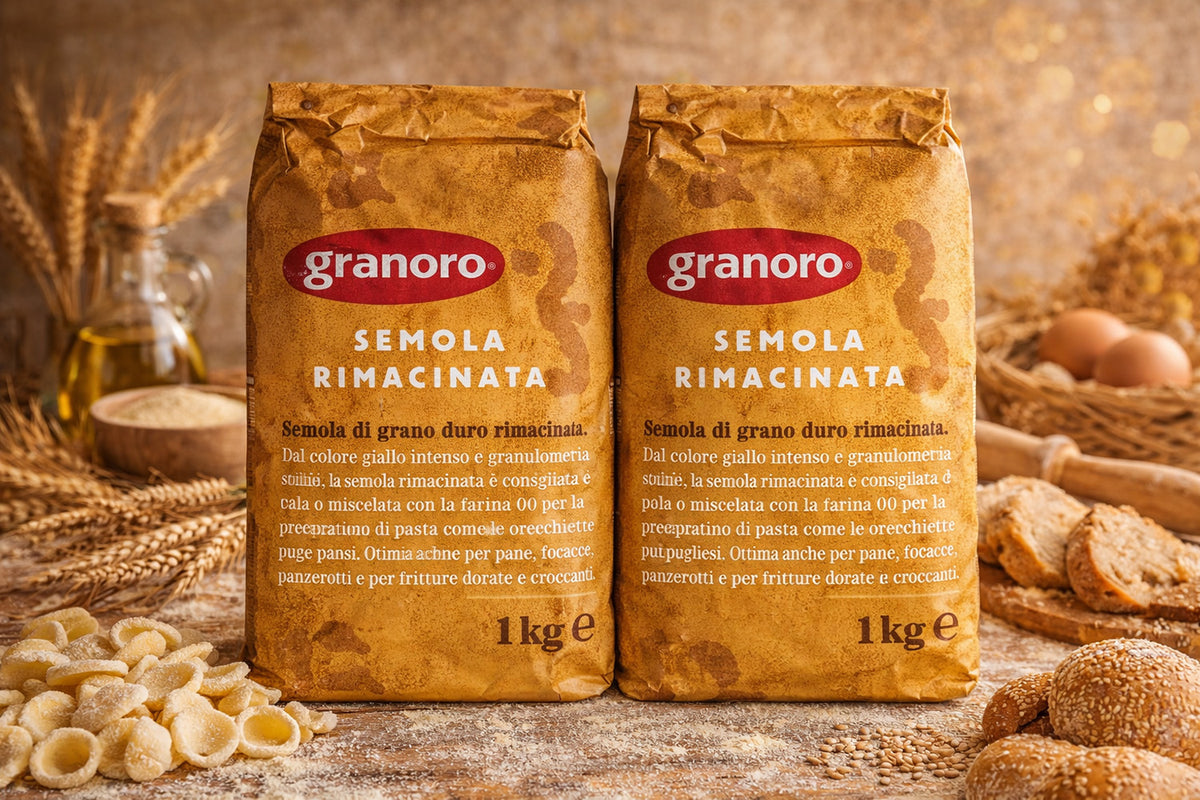 Granoro Semola Rimacinata Durum Wheat Flour 1kg (2-Pack) | Frank and Sal