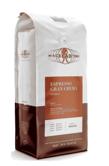 Espresso - Miscela D'Oro Gran Crema Roasted Beans - SIX -2.2 Lb Bag