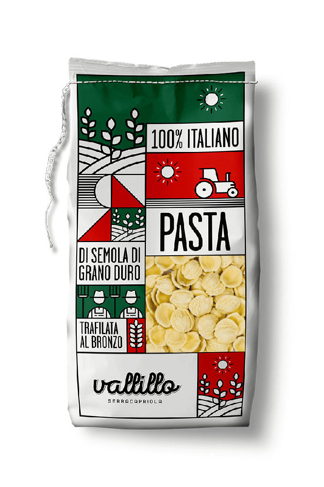 Vallillo Orecchiette 2-Pack - 100% Italian Bronze Die Pasta - 2.2lb