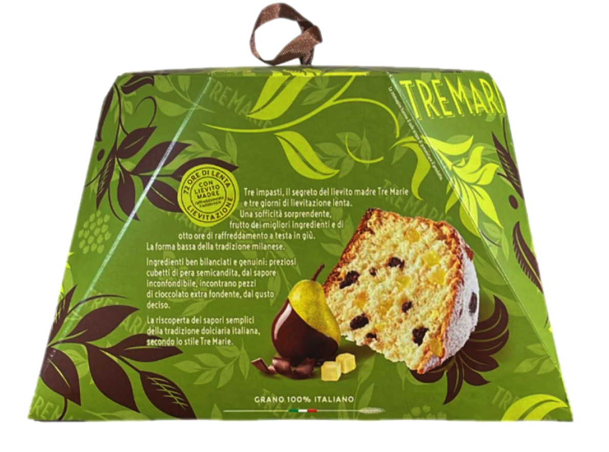 Tre Marie Panettone Pera e Cioccolato | Pear & Extra Dark Chocolate (930g)