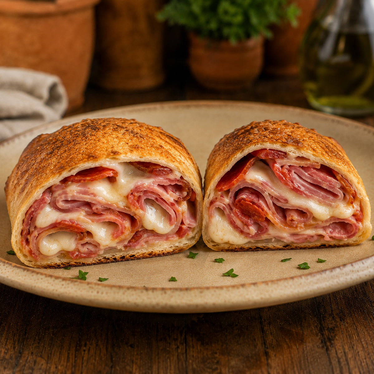 Prepared Food - Frank And Sal Famous House Made Stromboli – Fresh Mozzarella, Pepperoni, Ham And Salami 3- 6 Rolls - Heat And Serve