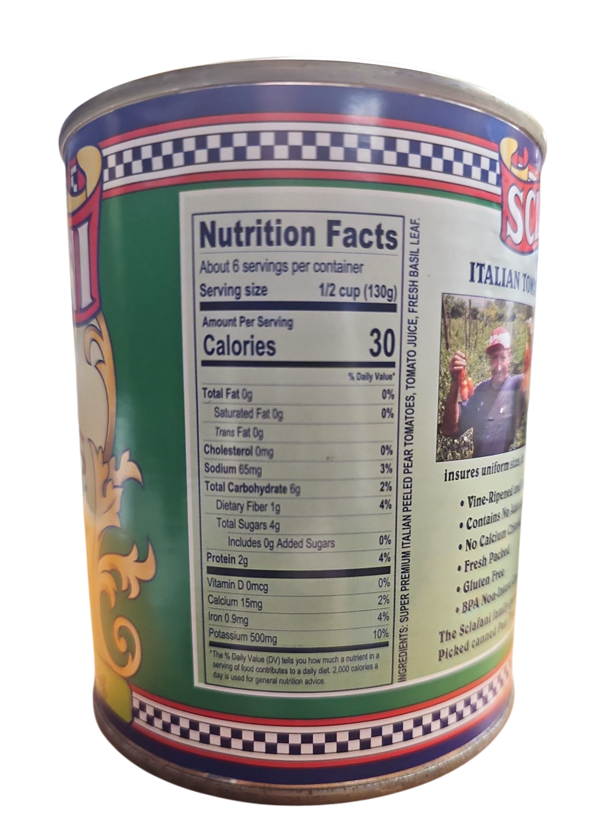 Sclafani Super Premium Italian Tomatoes - Nutrition Fact 