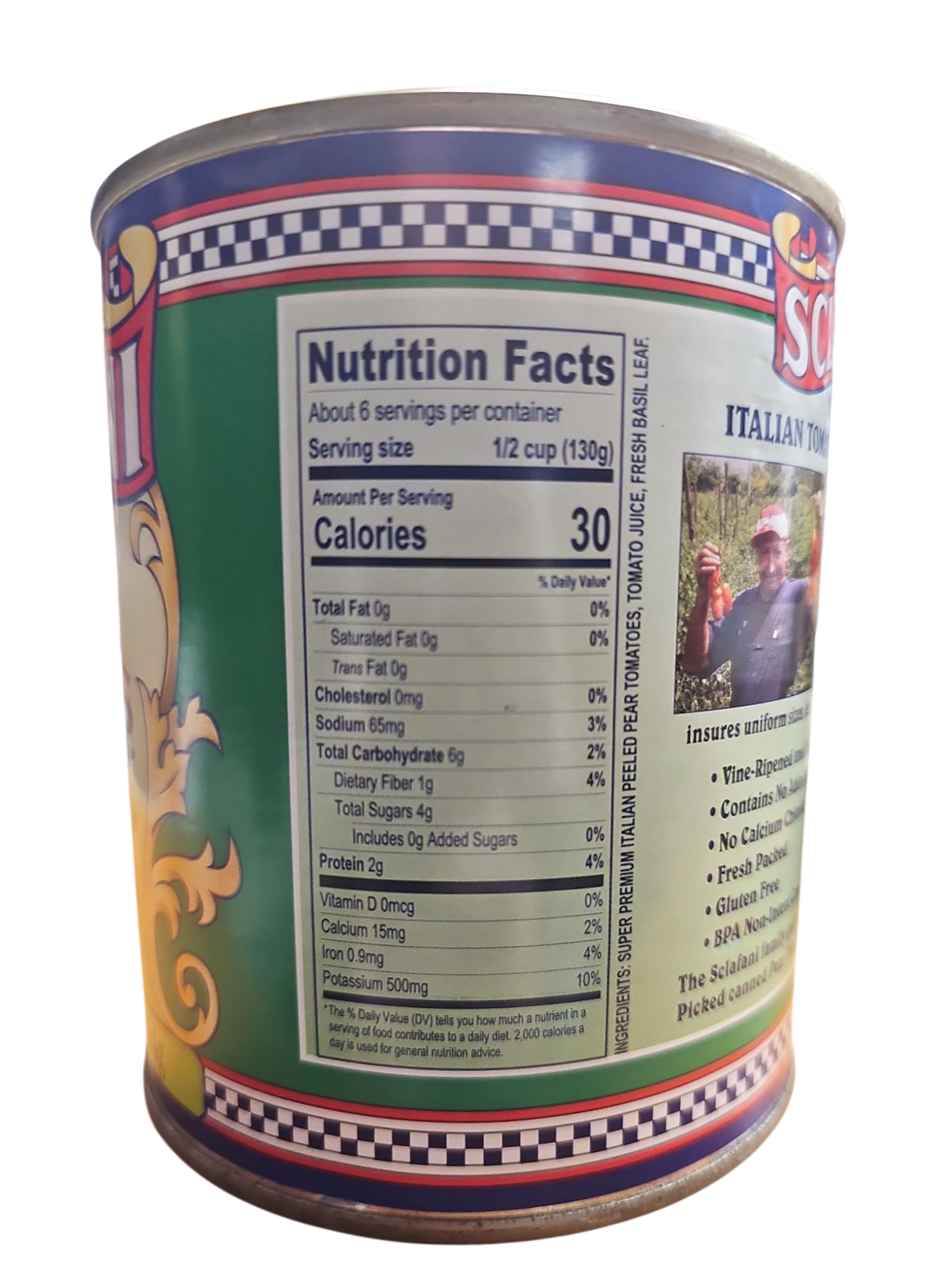 Sclafani Super Premium Italian Tomatoes - Nutrition Fact