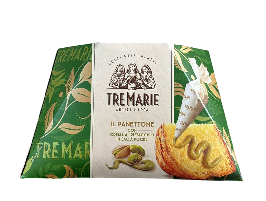 Tre Marie Pistachio Panettone with Cream Piping Bag | Rare Import