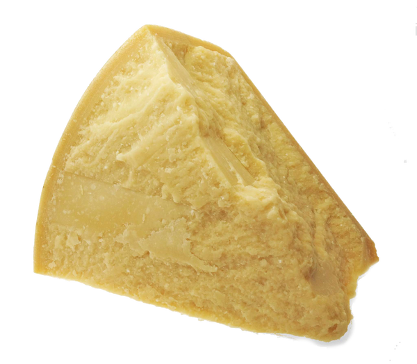 Wedge of 24-month Parmigiano Reggiano cheese cut from the wheel