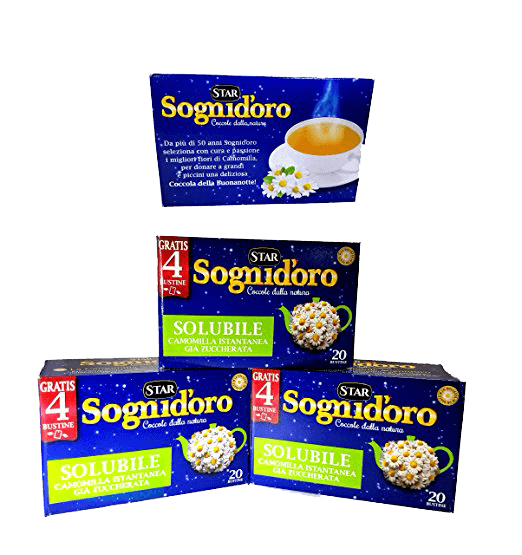 Beverage - Star Sognidoro Sweetened Instant Chamomile Tea - Product Of Italy. 4 - Pack- 80 Bags