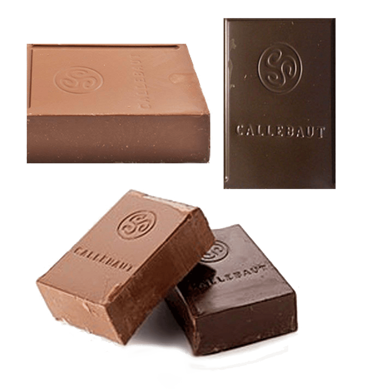 Chocolate - Callebaut Finest Belgian Milk And Semisweet Blocks - Approximately 1 Pound Per Block - 2 Blocks