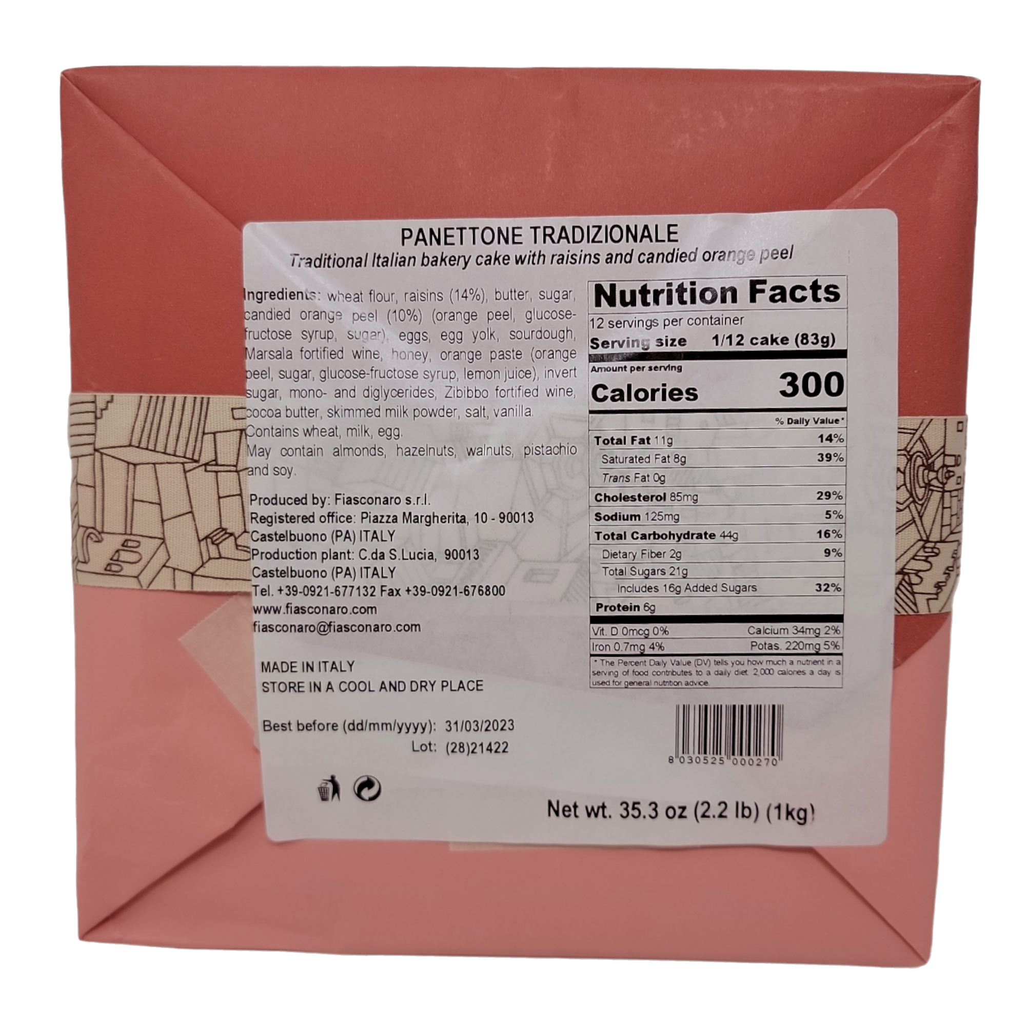 Fiasconaro Panettone 1 Kilo