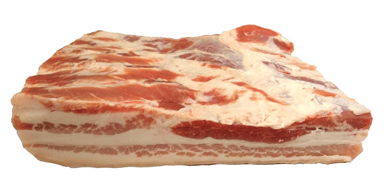 Fresh Local Meat Delivery - Pork Belly (Bone-in 3 Pound Slice) - Cut Fresh Daily - Fresh Bacon! Great For Smoking!