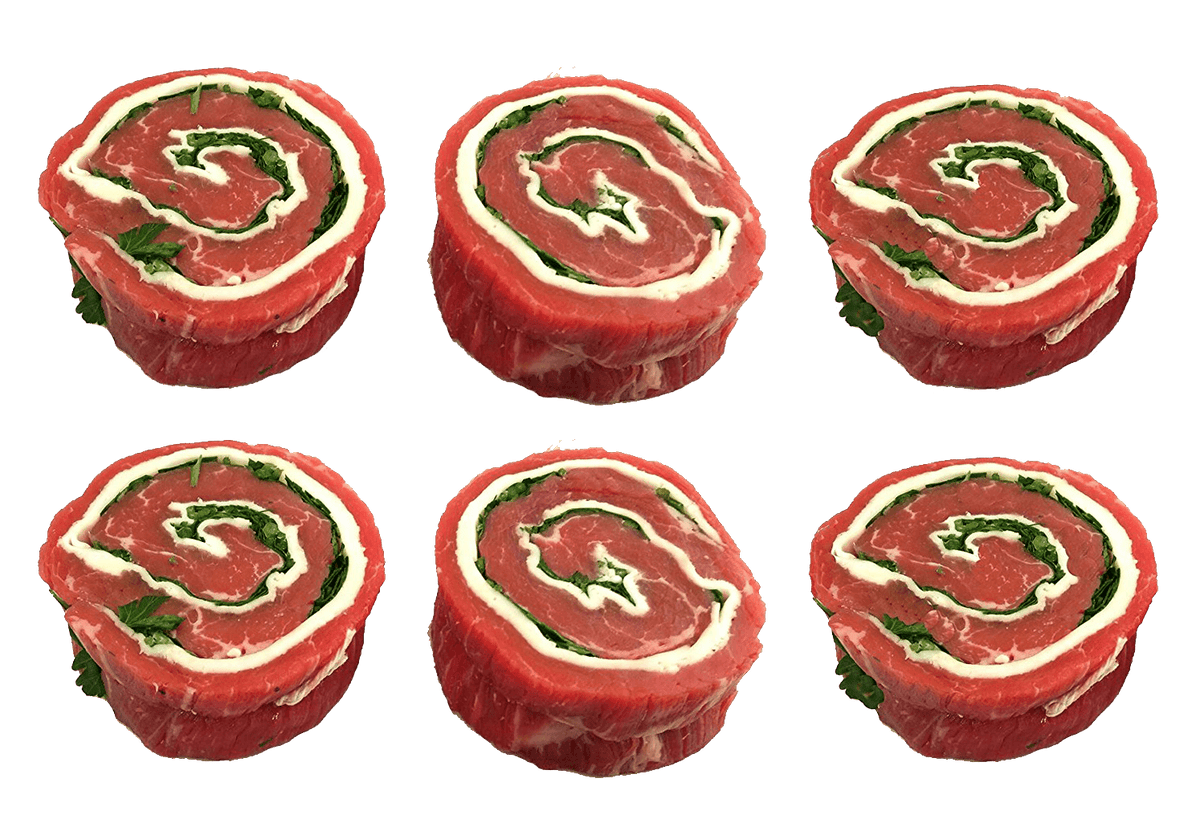 Stuffed Flank Steak Pinwheels Made Fresh Daily Pack Of 6 (Italian Stuffed Beef Rolls) Includes Shipping