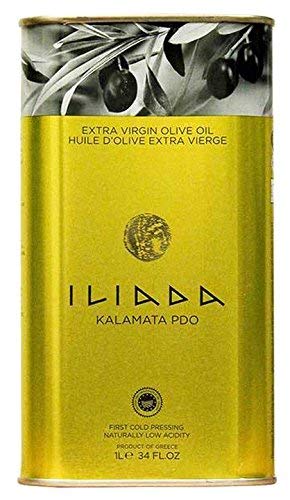 Iliada Extra Virgin Olive Oil 1 Litre Tin - NEW Easy to Pour Size - 34 Ounce