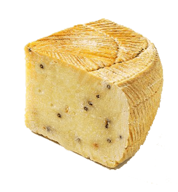 Italian Cheese - Canestrato Cheese Plain And With Peppercorns 1 Pound