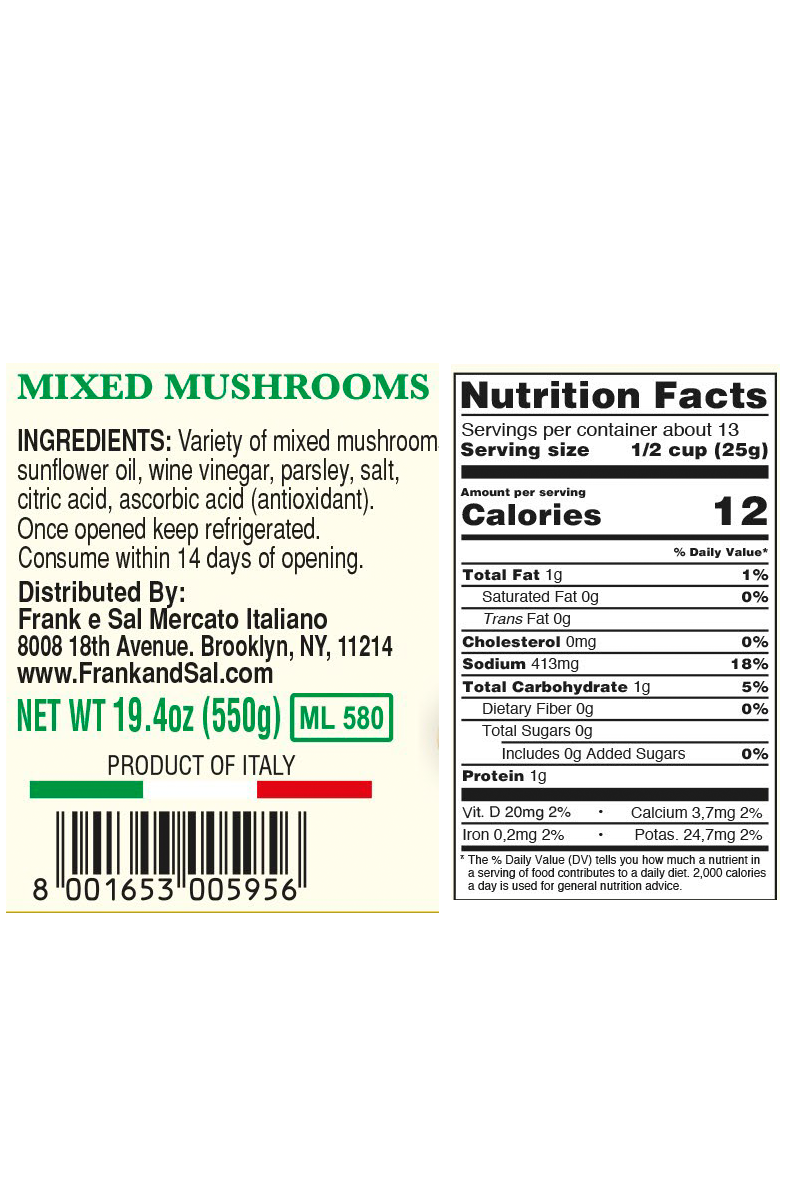 Frank and Sal Marinated Mushrooms