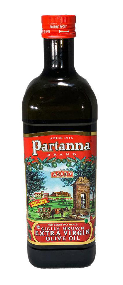 Partanna Sicilian Extra Virgin Olive Oil, 1 Liter 33.8 Ounces  - 2 Pack - Frank and Sal 