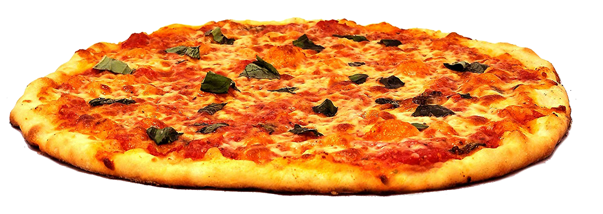 A freshly baked margherita pizza with a perfect golden-brown crust, made using Frank and Sal's authentic NYC pizza dough.