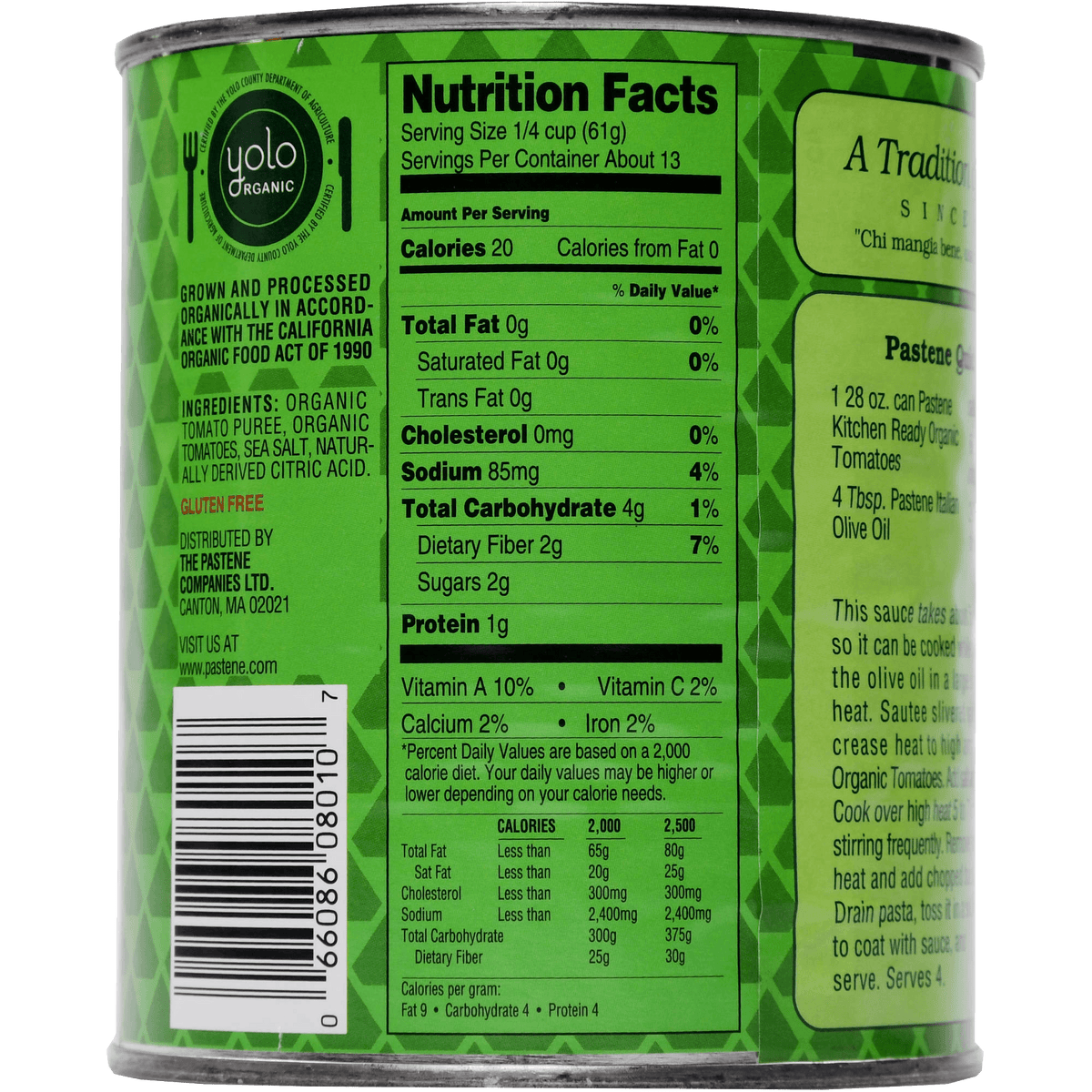 Sauce - Pastene Organic Kitchen Ready Tomatoes Chefs Choice - 4 Pack - 28 Ounce - Free Shipping